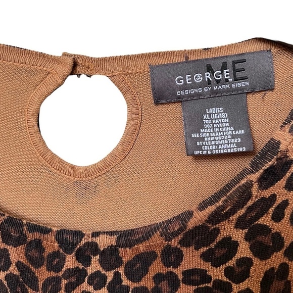 GEORGE Black & Tan Leopard Print Sweater Top Plus Size 16/18 - Picture 4 of 6